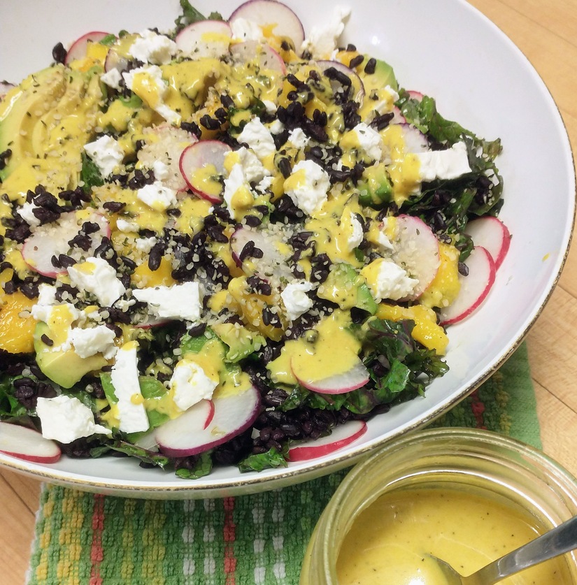 Mango and Black Rice Salad Recipe with Anti-Inflammatory Turmeric Dressing