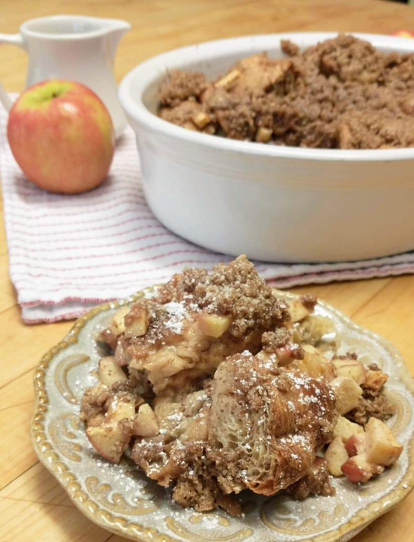 Apple Crisp French Toast Casserole with Oat Streusel Topping
