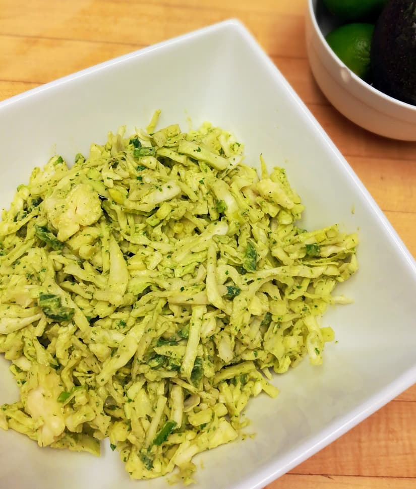 Coleslaw with Creamy Avocado Lime Dressing