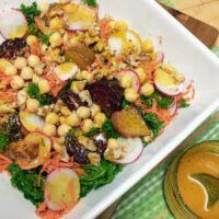 Healthy Beet and Kale Salad with Ginger and Turmeric Dressing