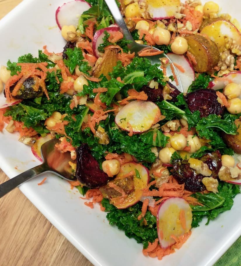 Healthy Chickpea, Beet, and Kale Salad