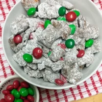 Best Puppy Chow Recipe with Peanut Butter Pretzels & M&Ms
