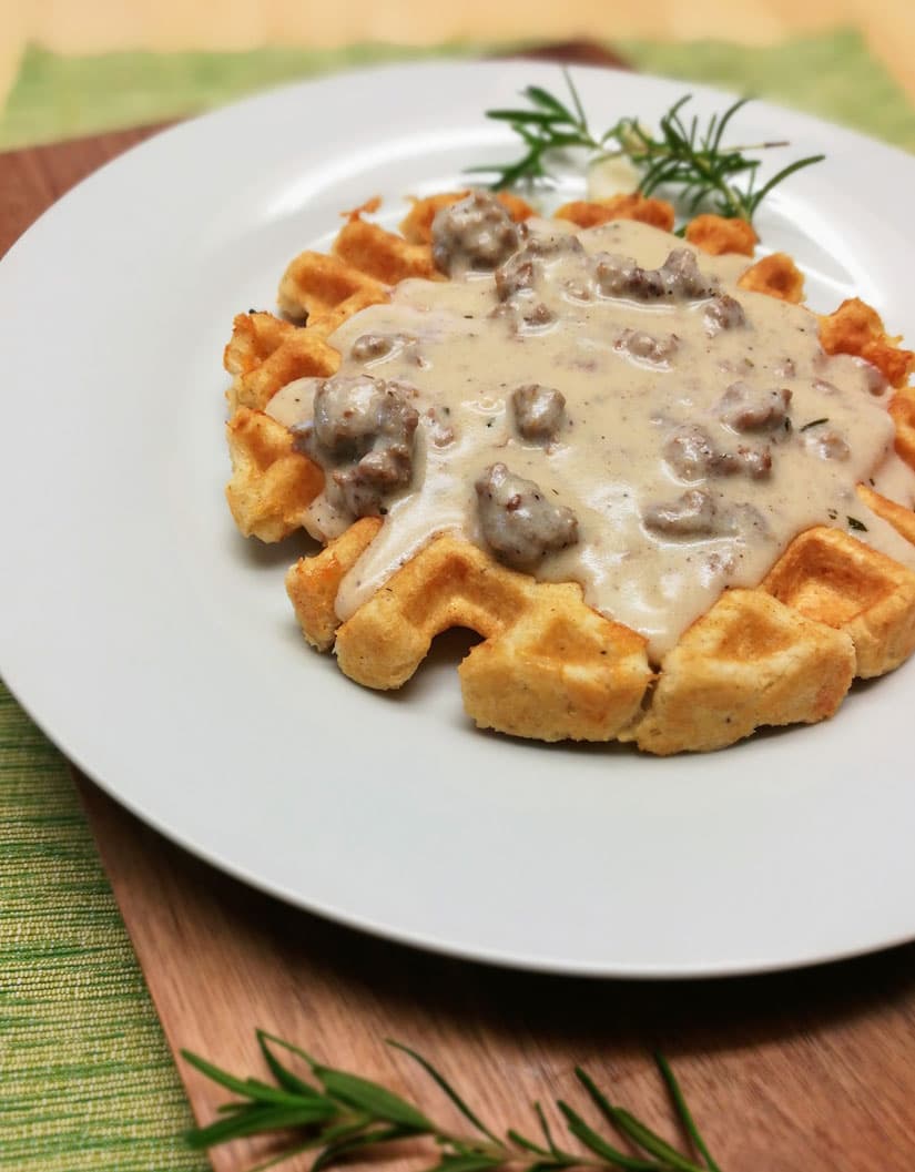 Biscuit Waffles and Gravy