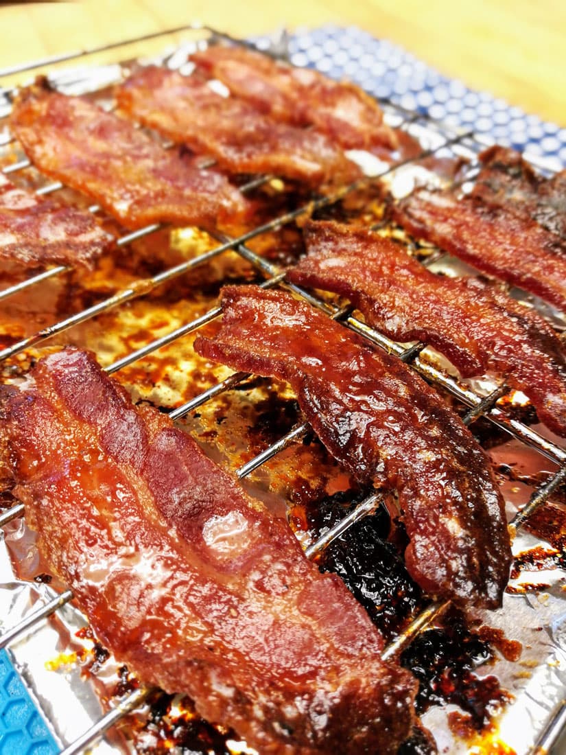 Cooking Candied Bacon on Wire Rack