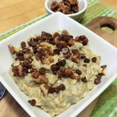 Chocolate Chip Cookie Dough Oatmeal - High Protein Breakfast Recipe