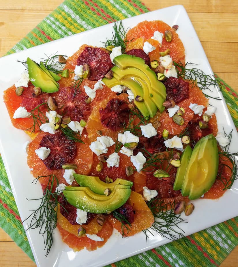 Citrus Avocado Salad Recipe with Pistachios and Goat Cheese