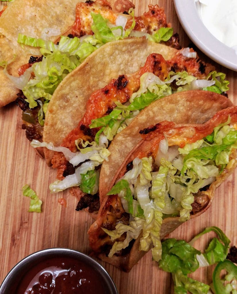 Crispy Oven Baked Beef and Cheese Tacos