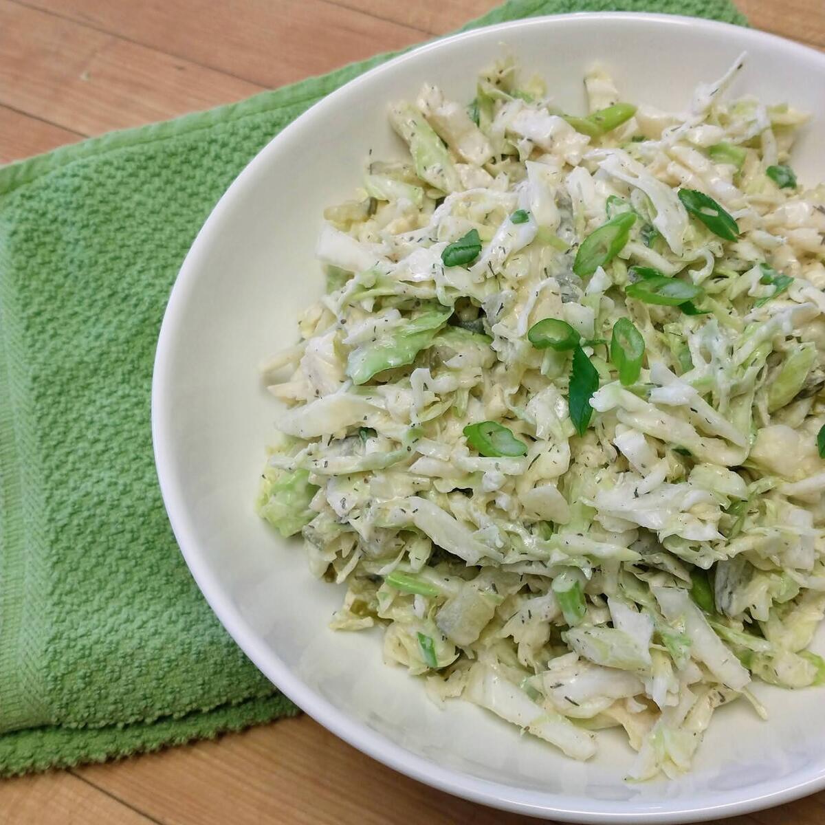 Creamy Dill Pickle Coleslaw Recipe