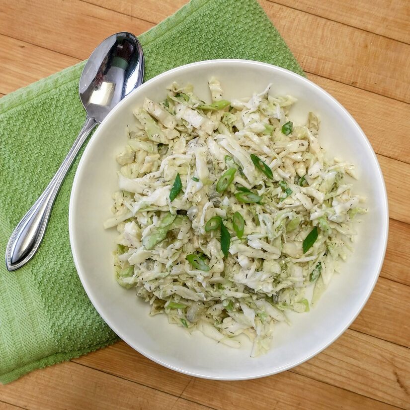 Healthier Dill Pickle Slaw Recipe