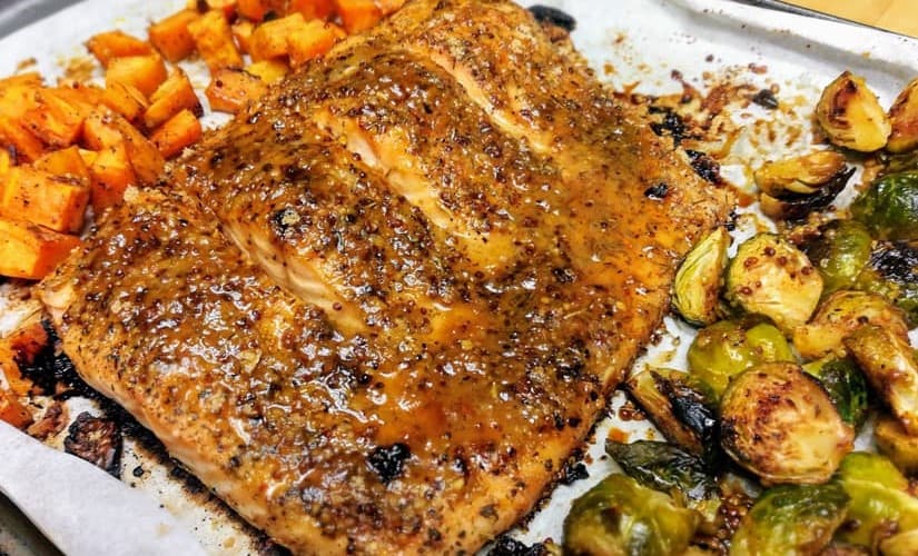 Maple Mustard Sheet Pan Salmon Recipe