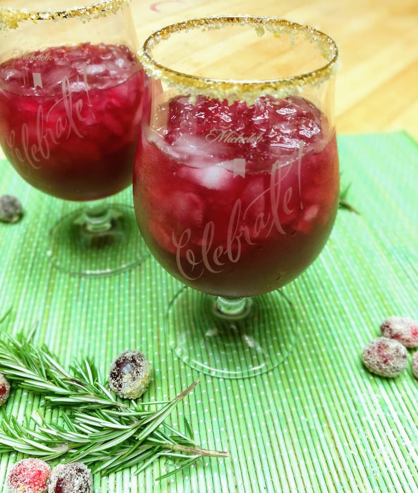 Frosted Cranberry Margarita with Sugared Cranberries