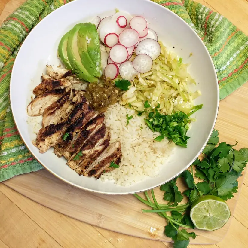 Grilled Chili Lime Chicken Taco Bowl Recipe