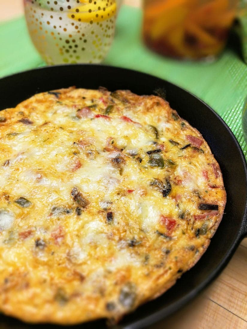 Ham, Cheese, and Pepper Frittata for Two