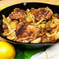 Oven Baked Chicken Thighs with Fennel and Lemon