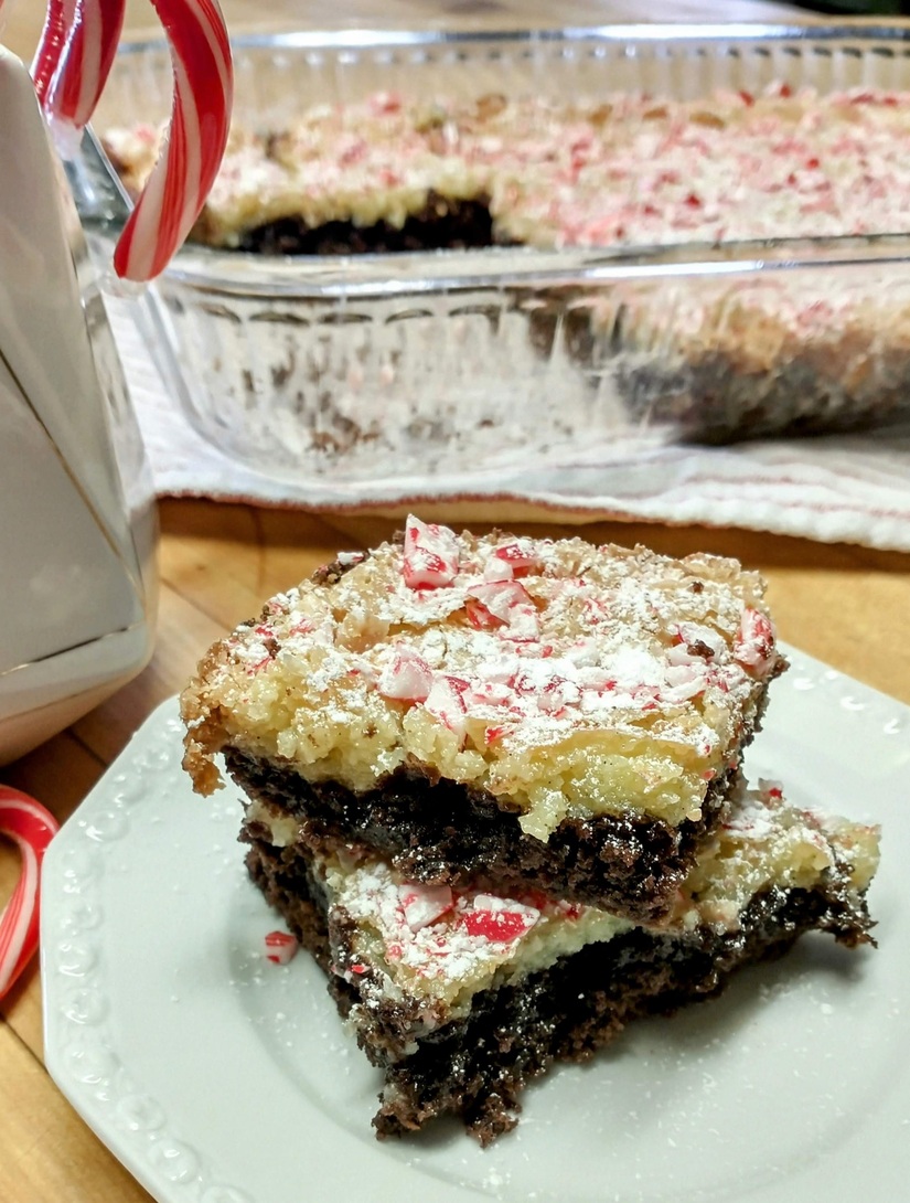 Peppermint Bark Gooey Butter Cake | Christmas Brunch Recipe