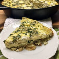 Potato Crusted Herb and Goat Cheese Frittata
