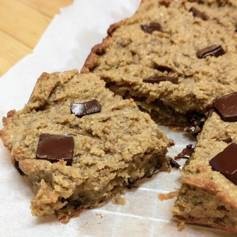 High Protein Chocolate Chip Peanut Butter Banana Bread Bars Namaste