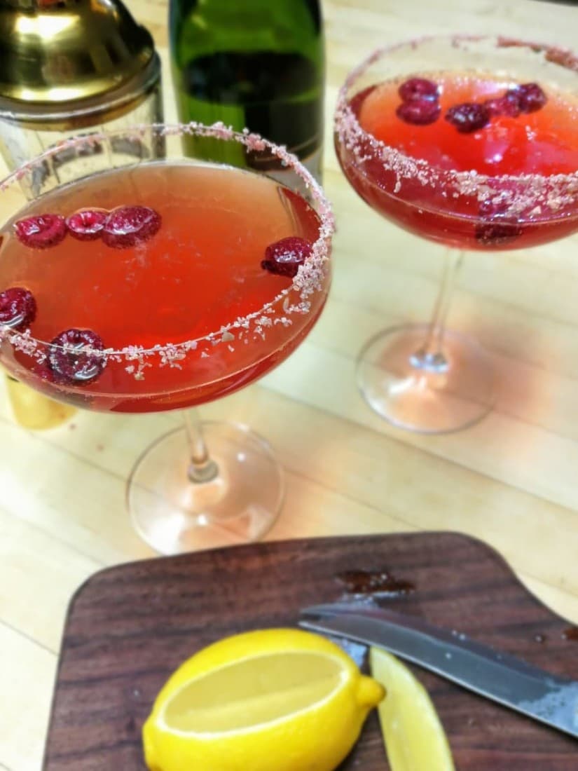 Champagne Cocktail with Raspberry Lemon Vodka