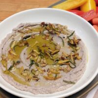 Roasted Garlic White Bean Dip with Rosemary and Lemon Peel