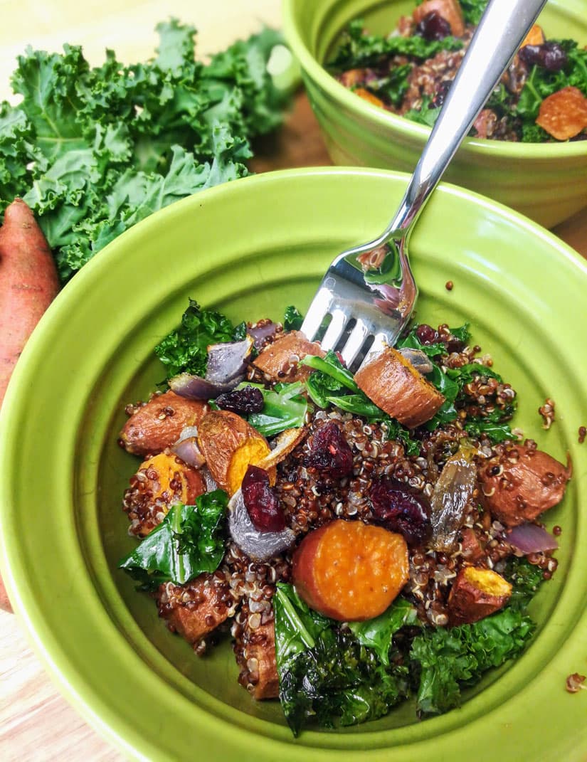Roasted Sweet Potato, Kale, & Quinoa Power Bowl Recipe