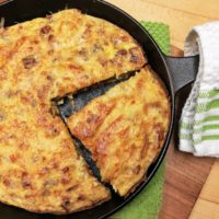 Swiss, Caramelized Onion, and Sausage Frittata for Two
