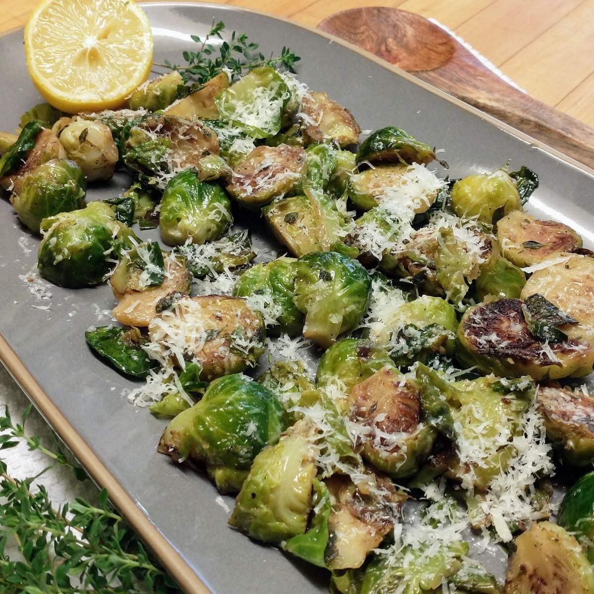 Sauteed Brussels Sprouts Recipe with Lemon and Thyme