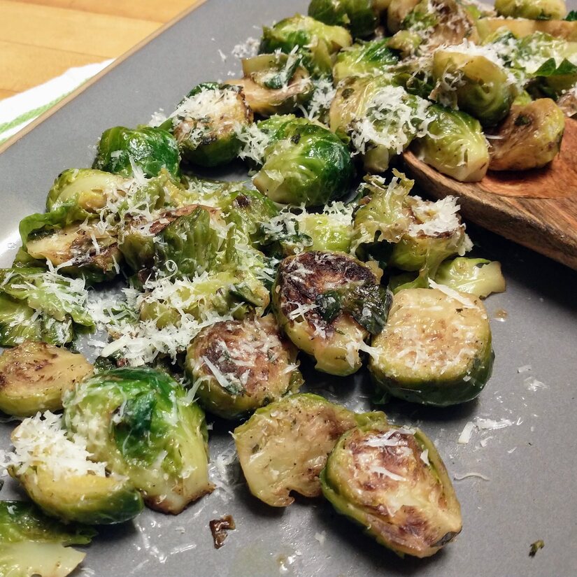 How to Make Sauteed Brussels Sprouts with Parmesan Cheese