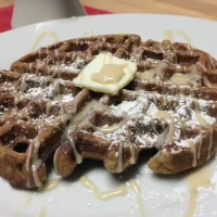 Spiced Gingerbread Waffles Recipe with Maple Icing