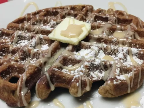 Gingerbread Waffles with Griddled Pears Recipe