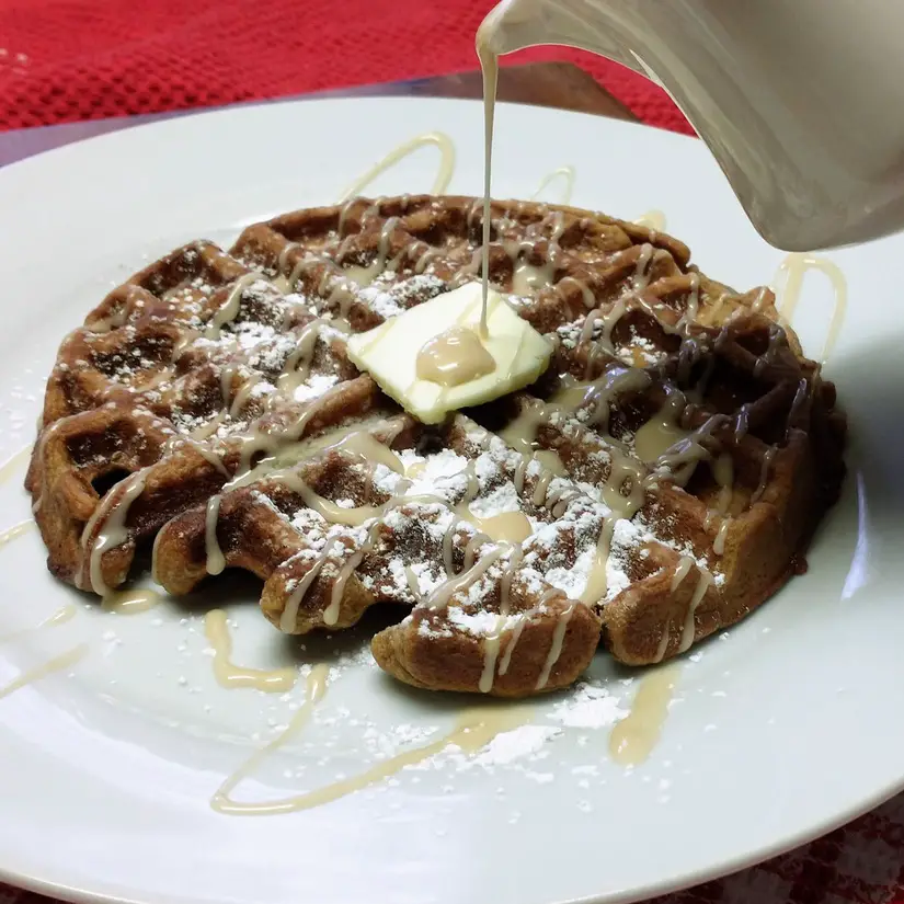 Spiced Gingerbread Waffles with Icing