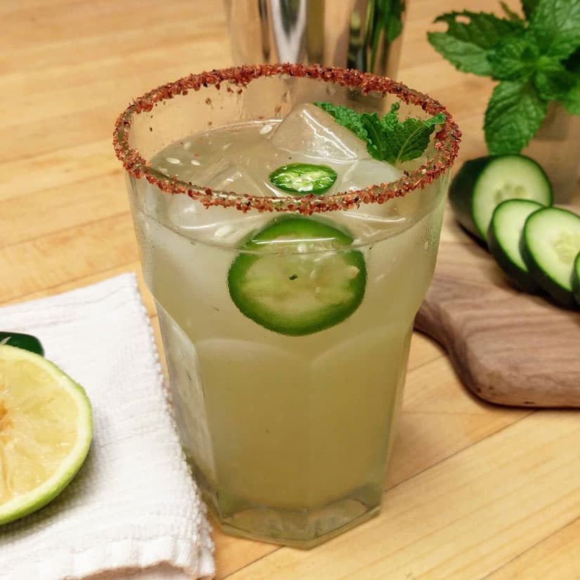 Spicy Cucumber Coconut Water Margaritas