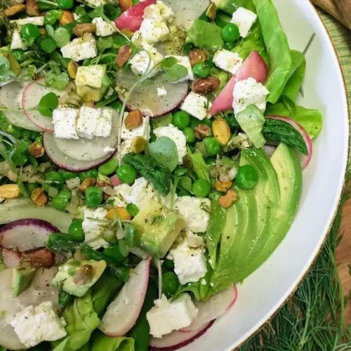 Spring Salad Recipe with Dill & Lemon Vinaigrette Salad Dressing