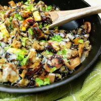 Squash and Wild Rice Skillet with Apple Chicken Sausage