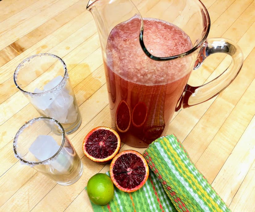 Strawberry and Blood Orange Margaritas by the Pitcher