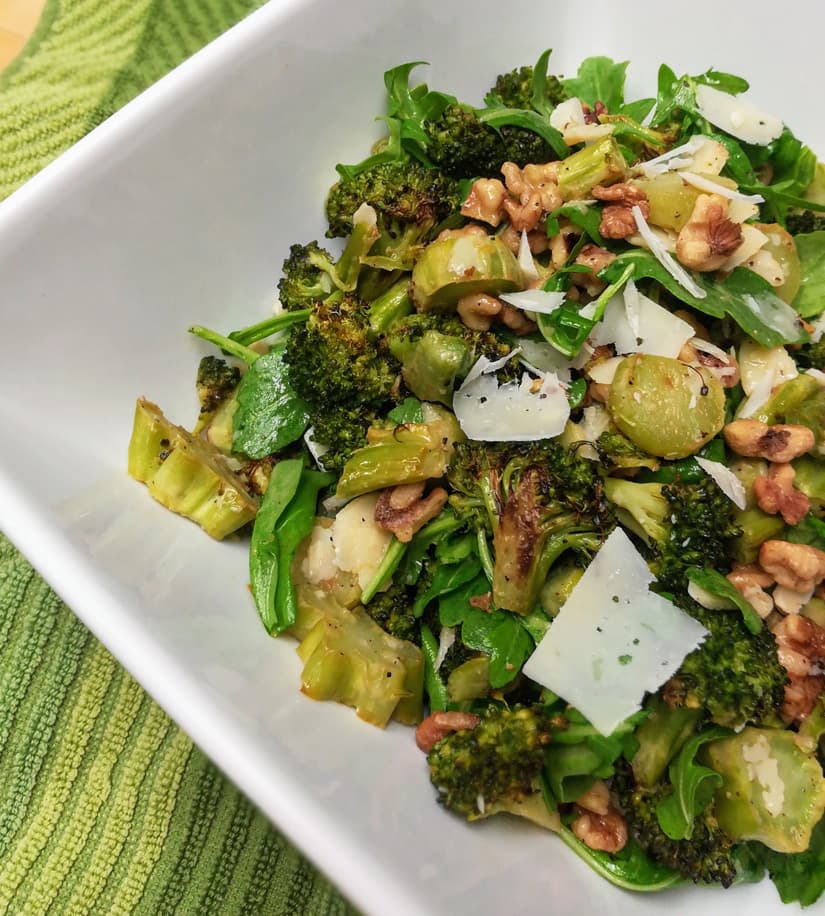 Roasted Broccoli Salad with Lemony Walnut Oil Vinaigrette