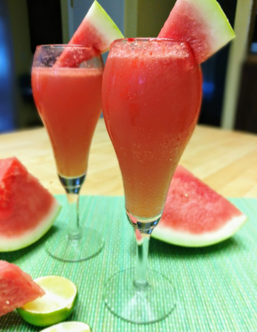 Watermelon Margarita Mimosas by the Pitcher