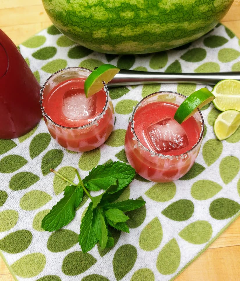 Watermelon Mint Margarita Cocktail Recipe